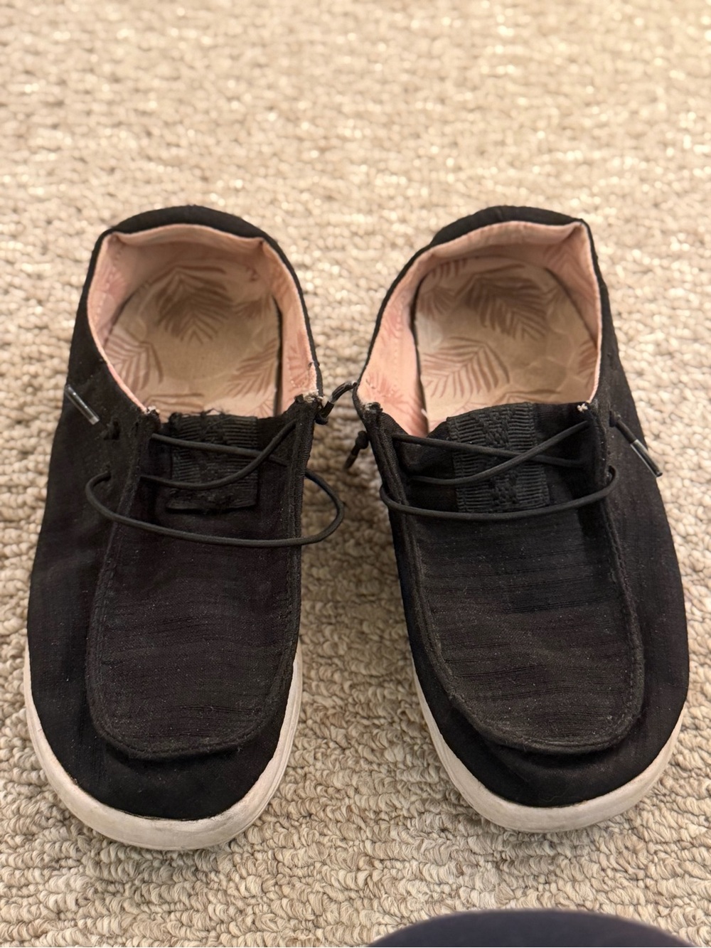 Reef women’s Black Loafers with Pale Pink Lining